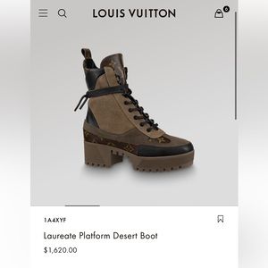 Louis Vuitton Laureate Platform Desert Boot Beige 37 1/2 w/ Box And Dust Bag